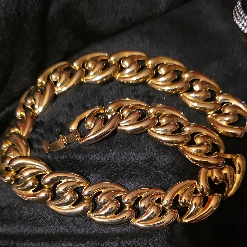Vintage Choker Gold Chain Necklace